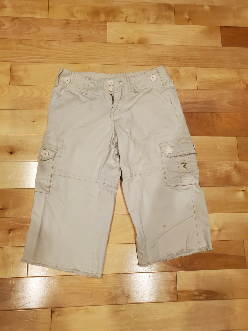 Squeeze Khaki Cargo Capri Shorts